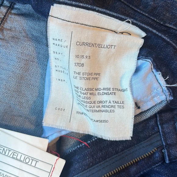 Current Elliott new nwt The Stove Pipe mid rise straight leg $252 size 31 - Picture 3 of 16